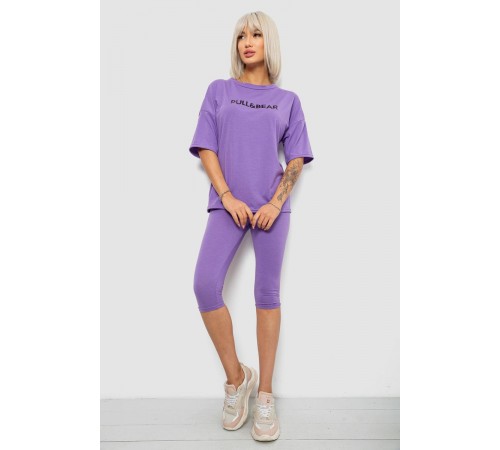 Костюм домашний женский с принтом, цвет сиреневый, 257R738
