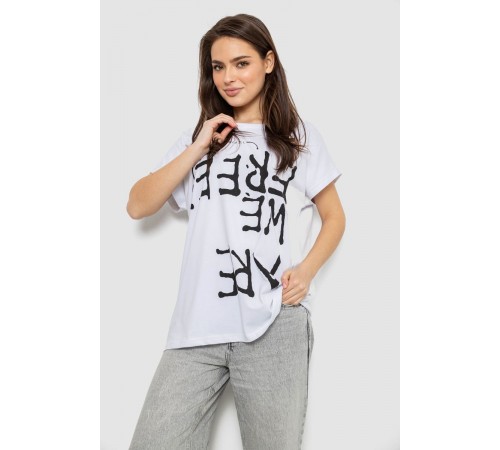 Футболка женская с принтом, цвет белый, 244R3003