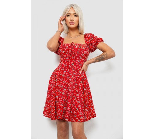 Платье женское с принтом софт, цвет красный, 257R811