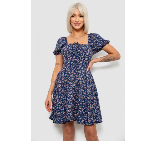 Платье женское с принтом софт, цвет синий, 257R811