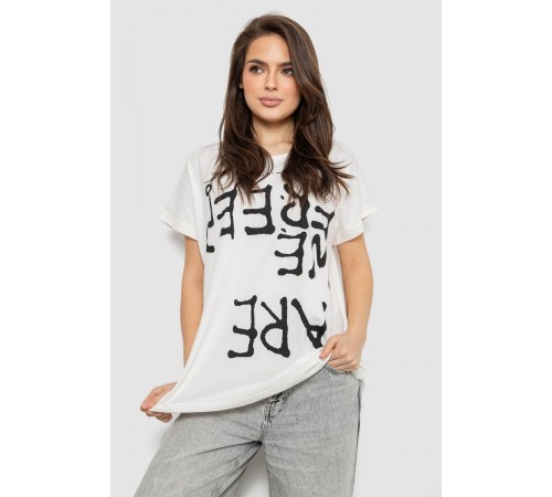 Футболка женская с принтом, цвет молочный, 244R3003