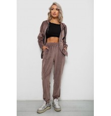 Спортивний костюм жіночий велюровий, колір мокко, 257R4119