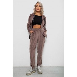 Спортивный костюм женский велюровый, цвет мокко, 257R4119