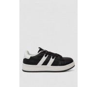 Кроссовки женские кожа, цвет черно-белый, 248RJH900-2