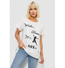 Футболка женская с принтом, цвет молочный, 244R3004