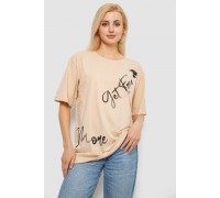 Футболка жіноча з принтом, колір бежевий, 244R3005