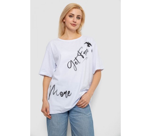 Футболка жіноча з принтом, колір білий, 244R3005