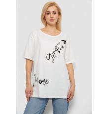 Футболка женская с принтом, цвет молочный, 244R3005
