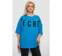 Футболка женская с принтом, цвет бирюзовый, 244R3008-1