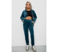 Спортивный костюм женский велюровый, цвет изумрудный, 257R4119