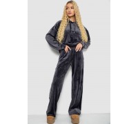 Спортивний костюм жіночий велюровий, колір темно-сірий, 241R2001-20