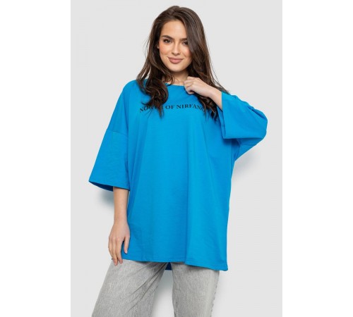 Футболка жіноча з принтом, колір блакитний, 244R3013