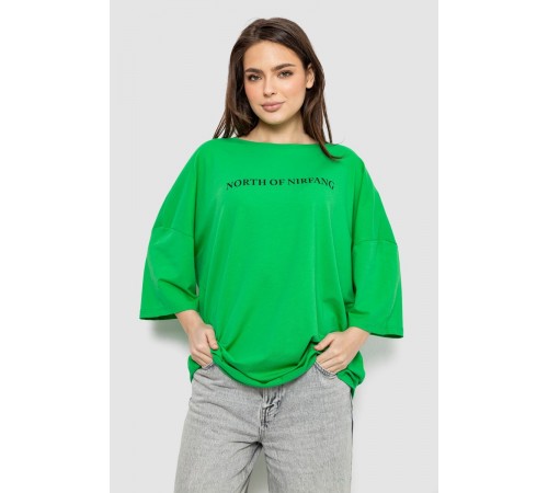 Футболка женская с принтом, цвет зеленый, 244R3013