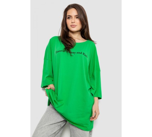 Футболка женская с принтом, цвет зеленый, 244R3014