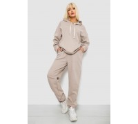 Спортивный костюм женский однотонный, цвет бежевый, 244R1070AG