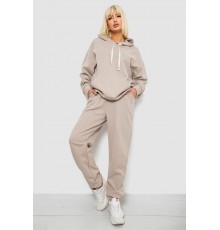 Спортивний костюм жіночий однотонний, колір бежевий, 244R1070AG