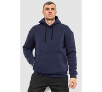 Худи мужской на флисе однотонный, цвет темно-синий, 241R2650