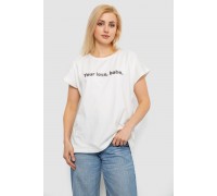 Футболка женская с принтом, цвет молочный, 244R3016