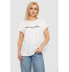 Футболка женская с принтом, цвет молочный, 244R3016