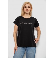 Футболка женская с принтом, цвет черный, 244R3016