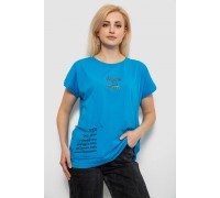 Футболка женская с принтом, цвет бирюзовый, 244R3017