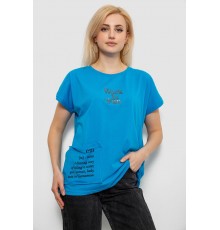 Футболка жіноча з принтом, колір бірюзовий, 244R3017