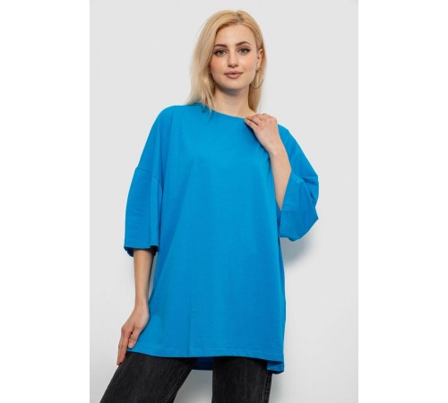 Футболка жіноча однотонна, колір блакитний, 244R3018