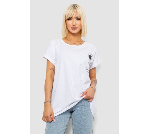 Футболка женская с принтом, цвет белый, 244R2430