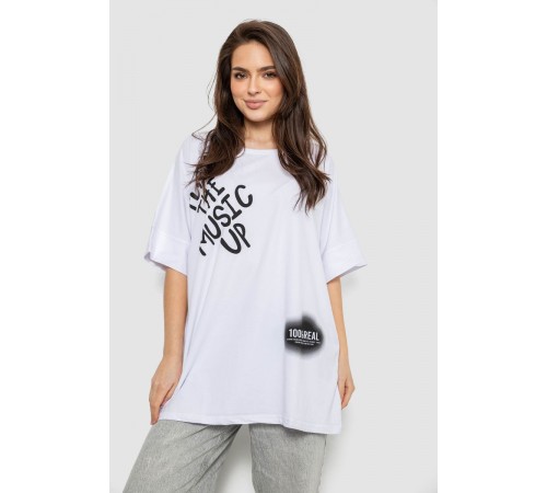 Футболка жіноча з принтом, колір білий, 244R4002-2