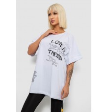 Футболка жіноча з принтом, колір білий, 244R4006