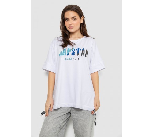 Футболка жіноча з принтом, колір білий, 244R4012