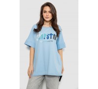 Футболка женская с принтом, цвет голубой, 244R4012