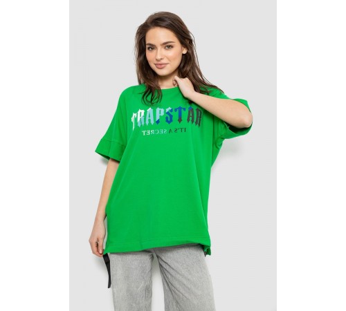 Футболка женская с принтом, цвет зеленый, 244R4012
