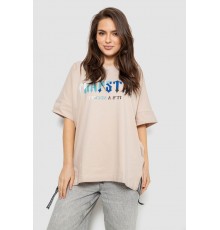 Футболка женская с принтом, цвет светло-бежевый, 244R4012