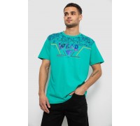 Футболка чоловіча з принтом, колір бірюзовий, 244R17513