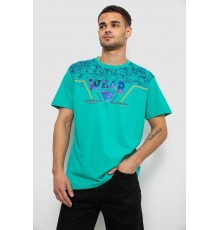 Футболка чоловіча з принтом, колір бірюзовий, 244R17513