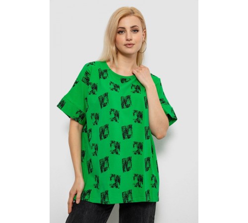 Футболка женская с принтом, цвет зеленый, 244R4015