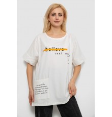 Футболка женская с принтом, цвет молочный, 244R4020