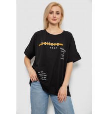 Футболка женская с принтом, цвет черный, 244R4020