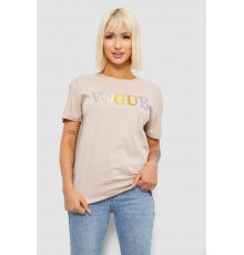 Футболка женская с принтом, цвет бежевый, 244R4022