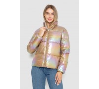 Куртка женская демисезонная плащевка, цвет бежево-сиреневый, 243R2022-2