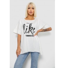 Футболка женская с принтом, цвет молочный, 244R4023 Футболка женская с принтом, цвет молочный, 244R4023