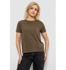 Футболка женская однотонная, цвет хаки, 244R802-5