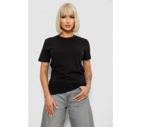 Футболка женская однотонная, цвет черный, 129R8900-2