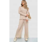 Костюм женский в рубчик повседневный, цвет бежевый, 238R57415