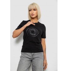 Футболка женская с принтом, цвет черный, 241R139