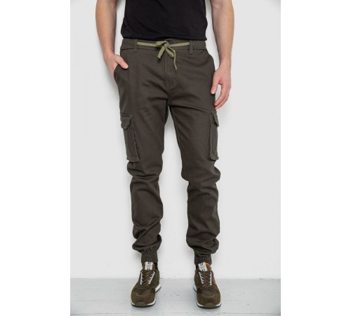 Штани чоловічі з кишенями, колір темно-зелений, 243R8075