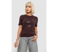 Футболка женская с принтом, цвет шоколадный, 241R120