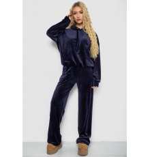 Спортивний костюм жіночий велюровий, колір темно-синій, 241R2001-20