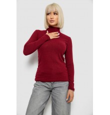 Гольф жіночий однотонний в рубчик, колір бордовий, 257R101